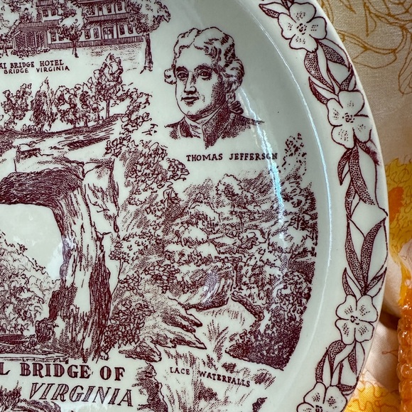 Vintage Vernon Kilns Souvenir Plate Natural Bridge of Virginia - Picture 6 of 7